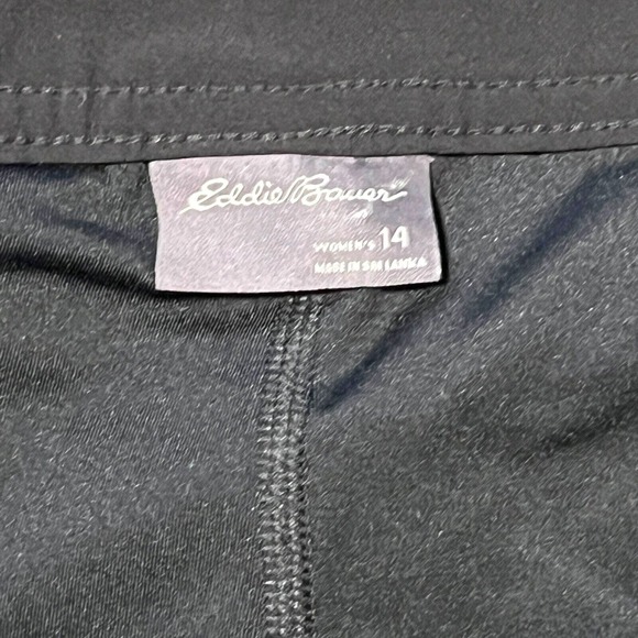 Eddie Bauer Solid Black Short Skorts Shorts Womens Size 14 Stretch Pockets - Picture 8 of 9